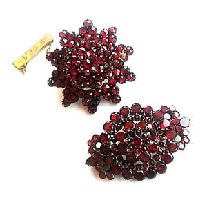 *COMING SOON* ANTIQUE HANDCUT GARNET SILVER BROOCH